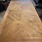 Addison 7' Parquet Dining Table, Natural Finish
