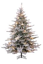 9' Pre-Lit Flocked Acacia Fir Tree