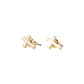 Gold Cross Stud Earrings