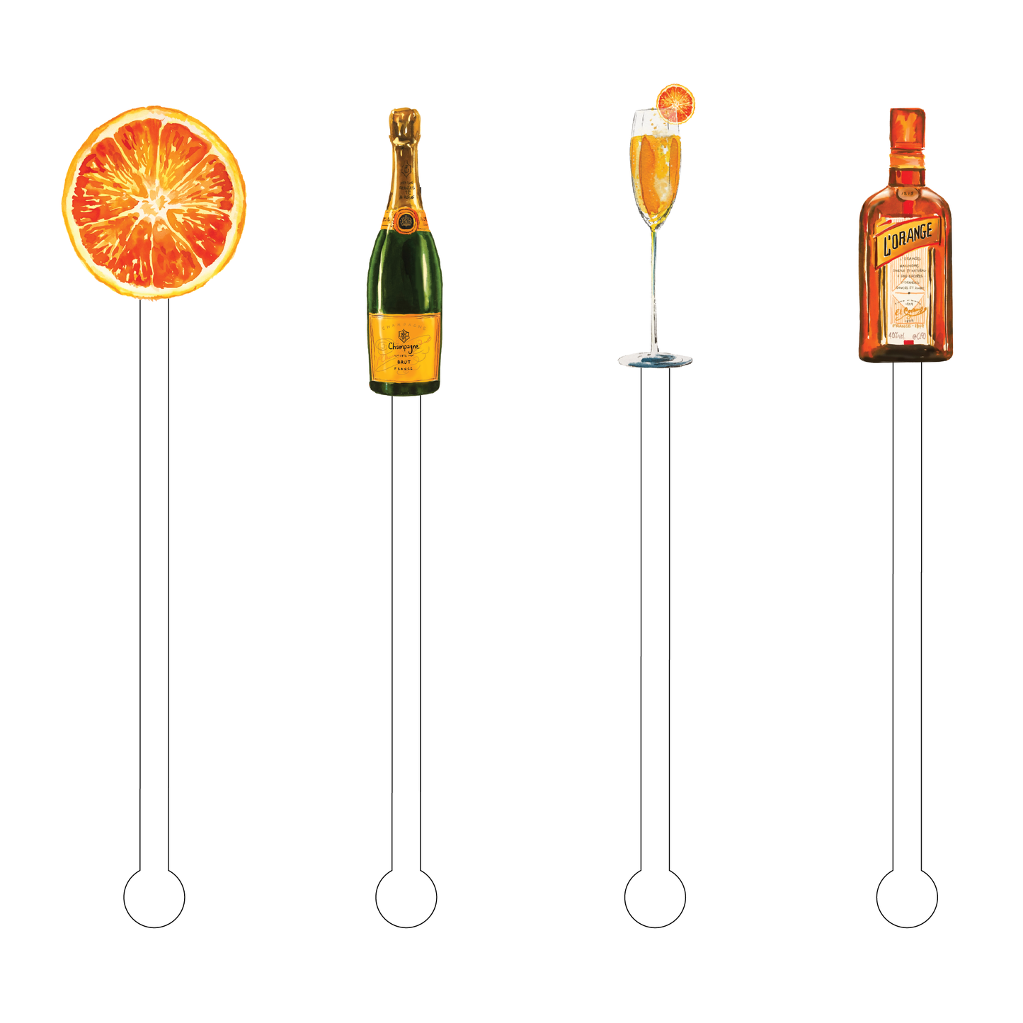 Morning Mimosas Stir Sticks