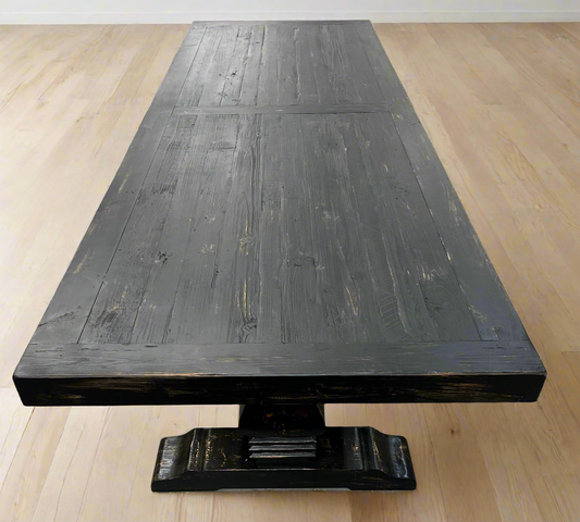 Elliot 10’ Solid Elm Dining Table (Black)