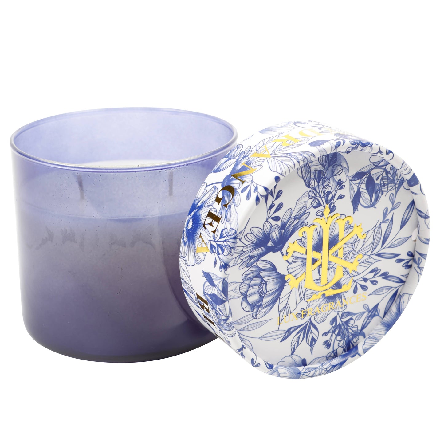 Blue Hydrangea Candle w/ Decorative Lid