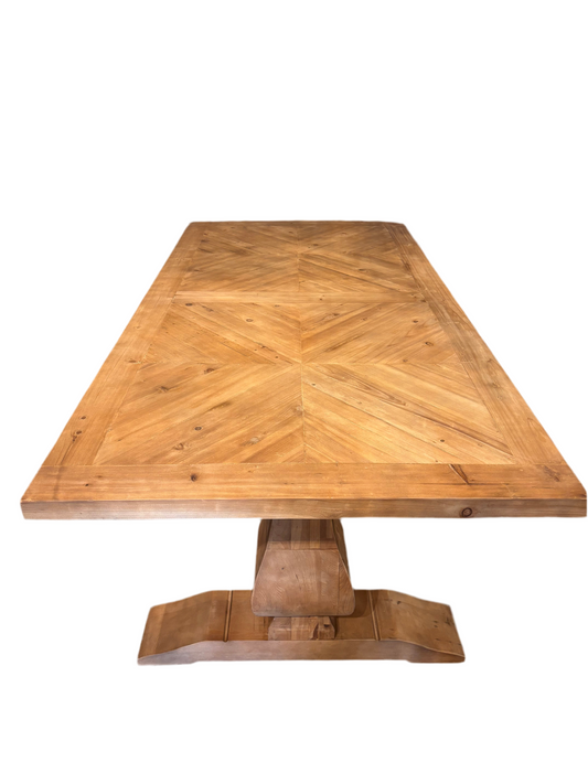 Addison 7' Parquet Dining Table, Natural Finish