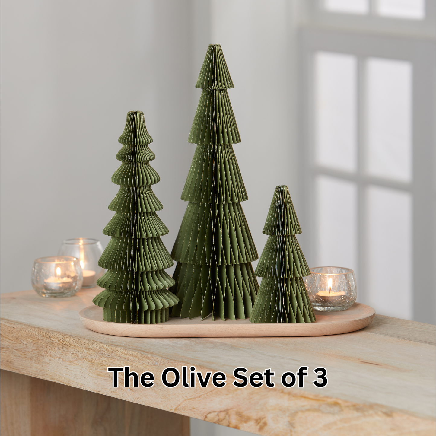 Honeycomb tree & ornaments, festive charm, nostalgic: Set 3 Dusty Mauve