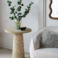 Round Cement Side Table, Cream
