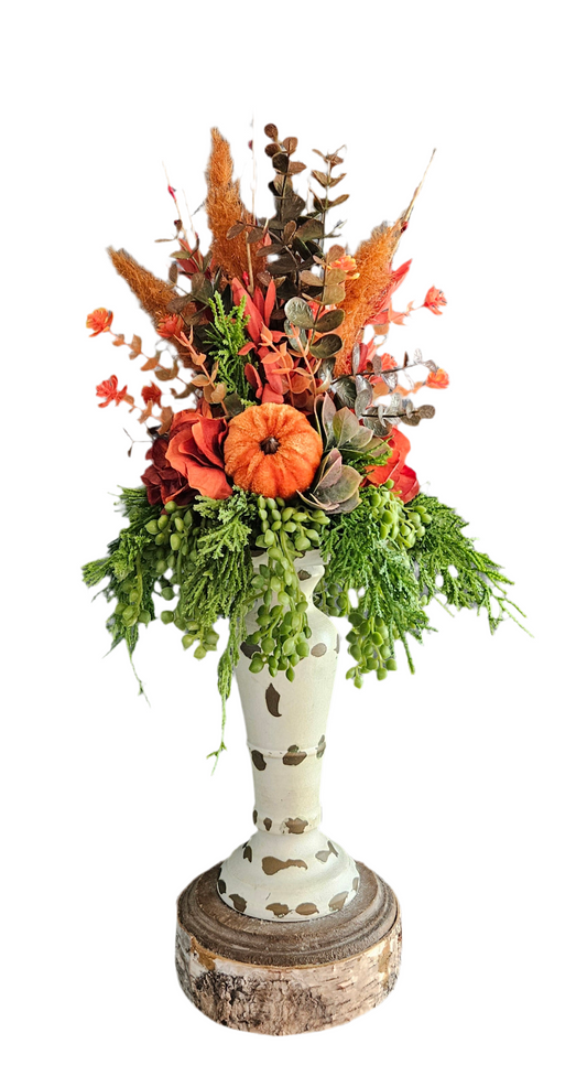 Fall Candle Topper with Orange Accents