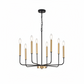 Chandelier with black and gold design in a room setting