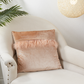 Velvet + Faux Fur Pillow, Champagne, 18"