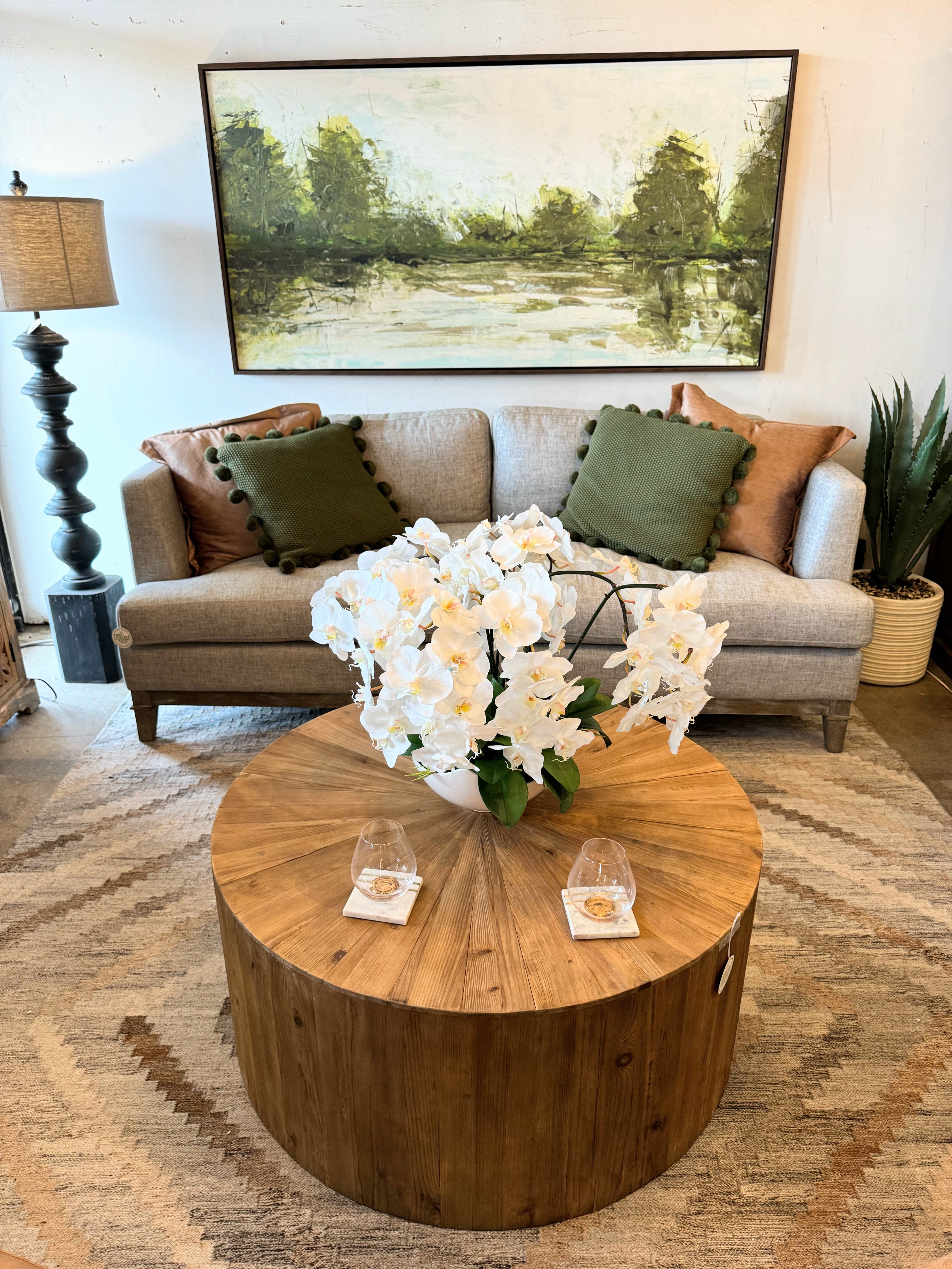 Elm coffee table round sales