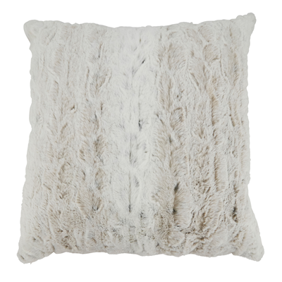 Soft and Snuggly Faux Fur Square Throw Pillow, Natural