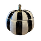 Black & White Striped Pumpkin with Gold Stem