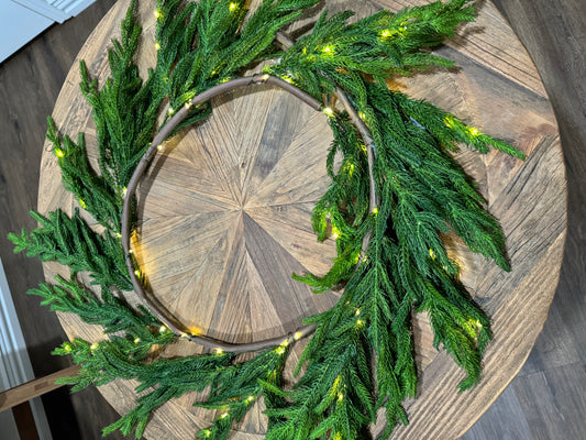 60" LED Real Touch Norfolk Pine Garland