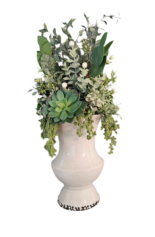 Eucalyptus and Succulent Arrangement