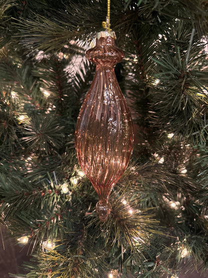 Glass Finial Ornament, Gold (Various Styles)