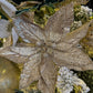 24" Micro Beaded Sequin Poinsettia Stem, Champagne