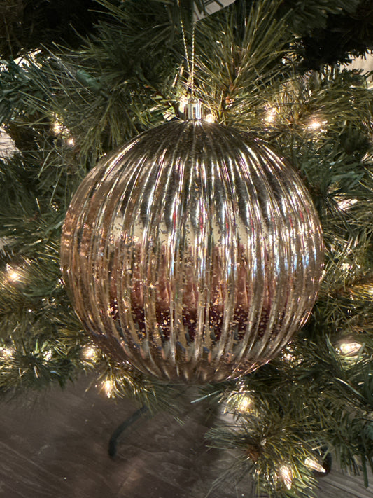 6" Mocha Mercury Lined Ball Ornament