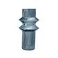 Fluted Clear Geo Blue Vase