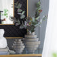 Tiered Geometric Vase, Smoked Blue (Various Sizes)