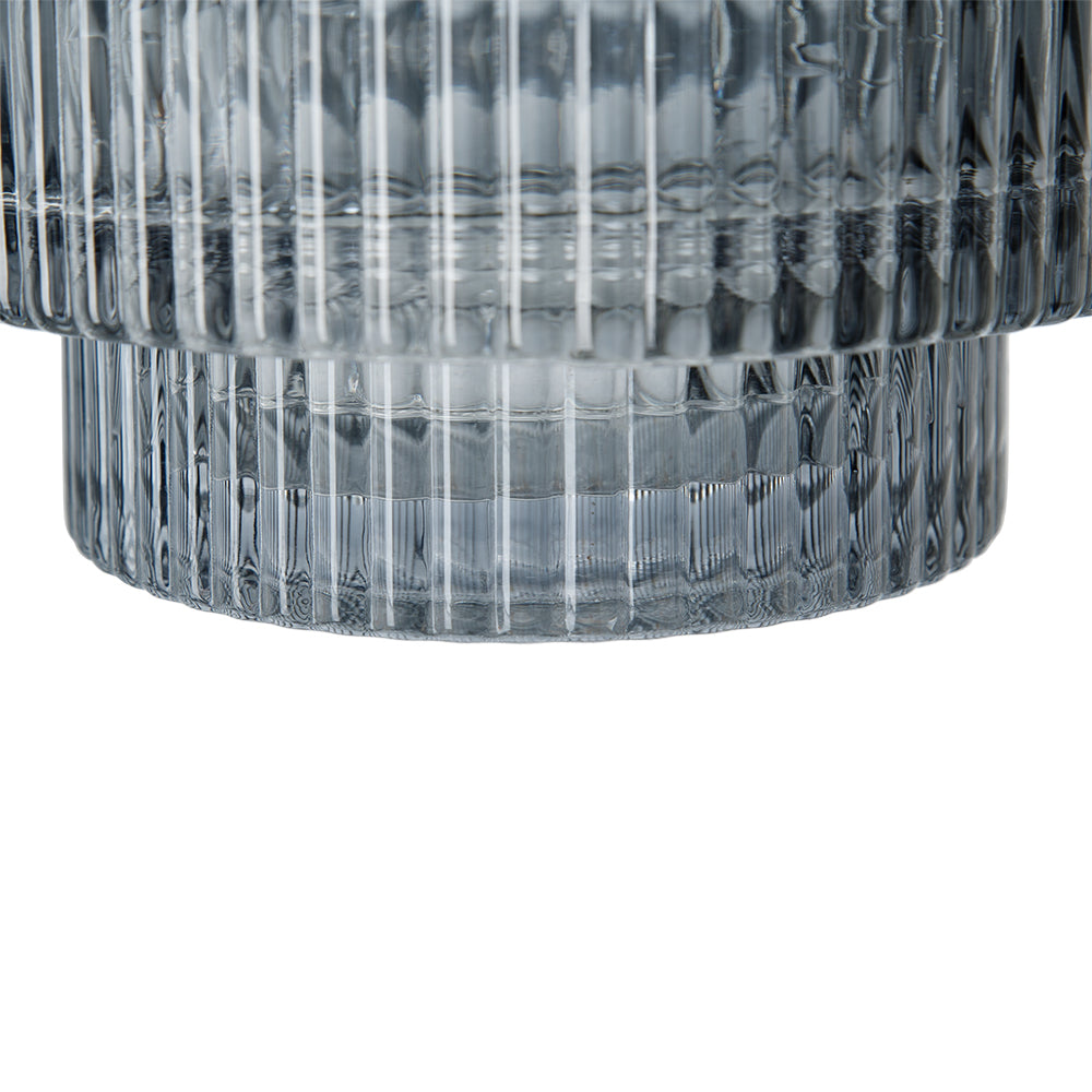 Tiered Geometric Vase, Smoked Blue (Various Sizes)