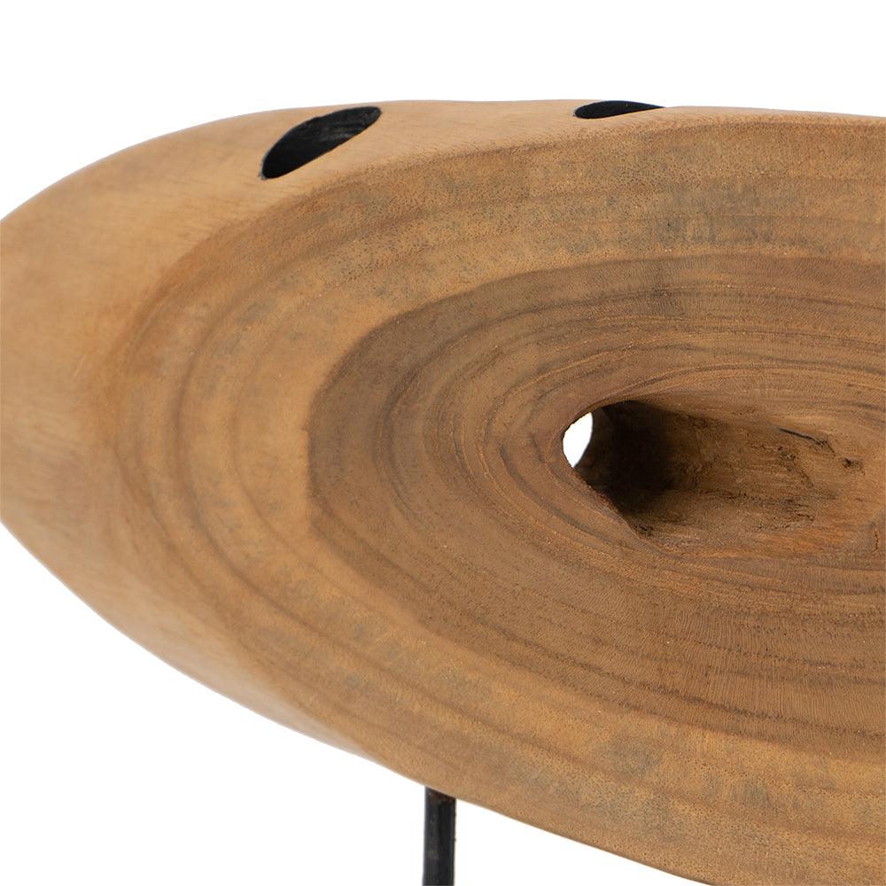 Ivo Teak Sculptural Candle Holder