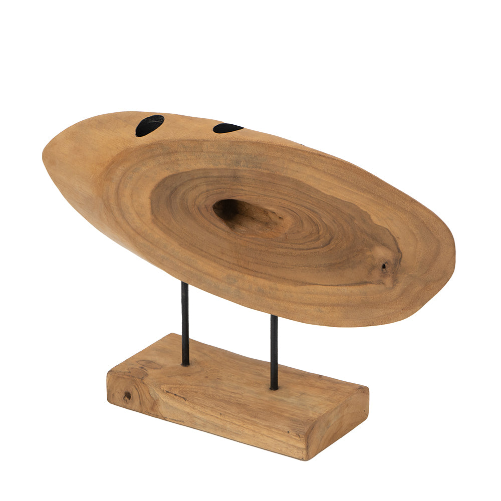 Ivo Teak Sculptural Candle Holder