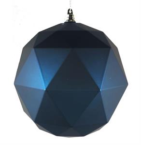 120MM Matte Geometric Ball Ornament, Dark Blue