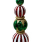 48"(H) Enamel Red, Green, Gold and White Glitter Finial