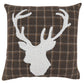 Plaid Throw Pillow with Reindeer