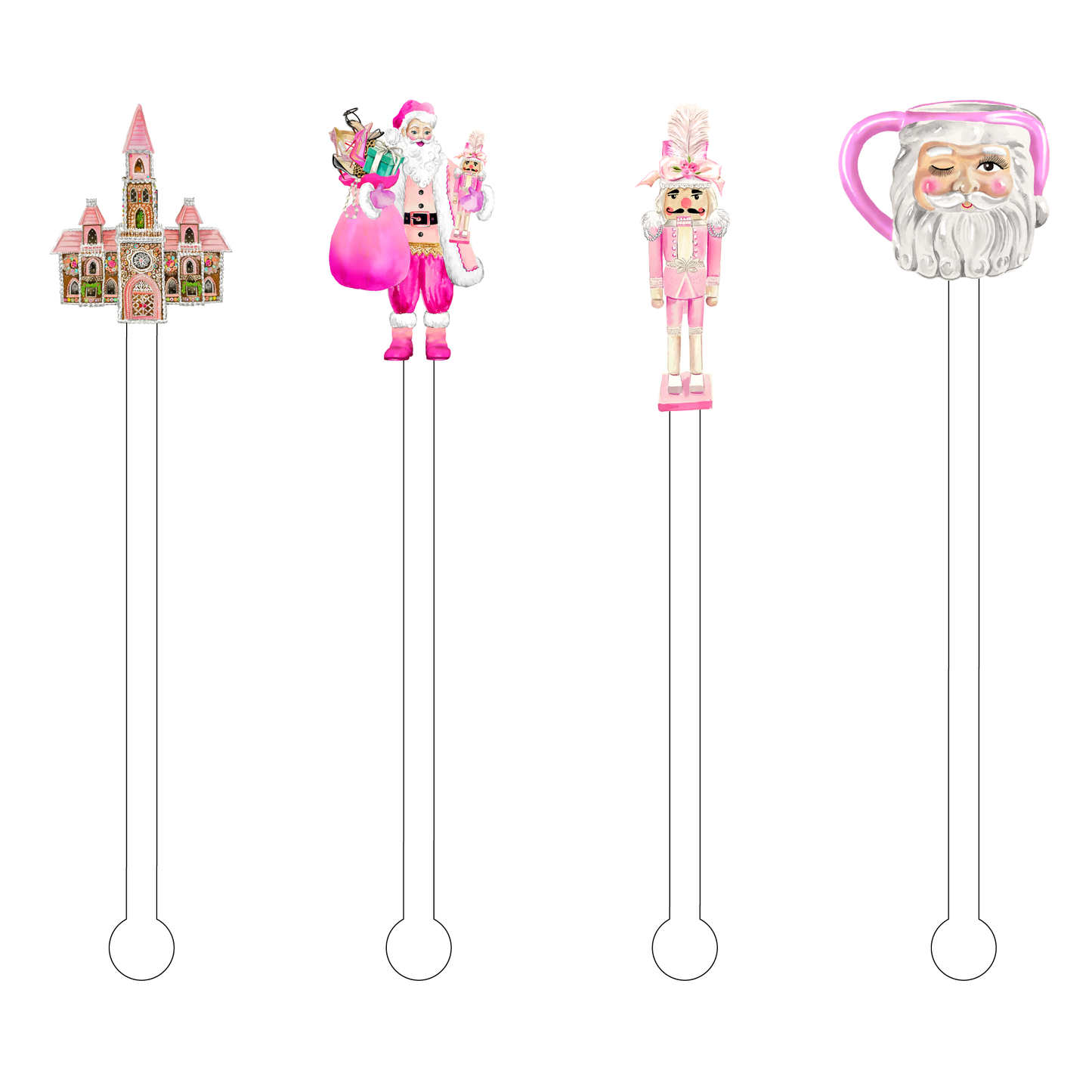 Pretty in Pink Christmas Stir Sticks