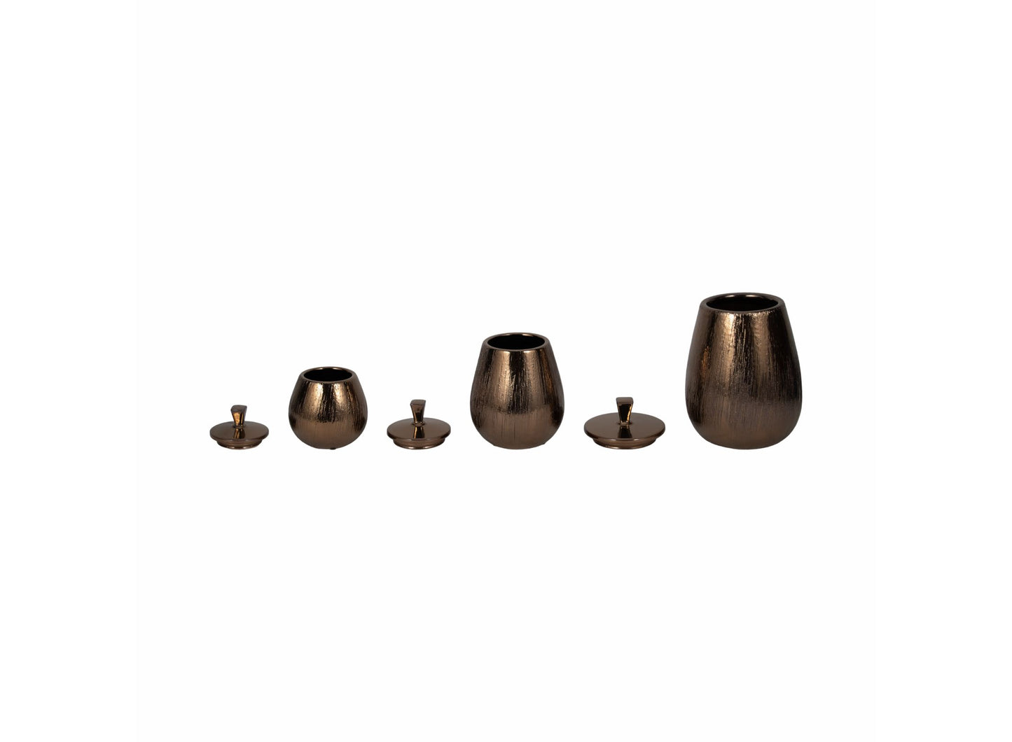 S/2 Bronze Lidded Vases