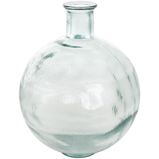 Short Clear Ribbed Spanish Bottle Vase