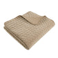 Velvet Stitch Quilted Throw Blanket, Taupe