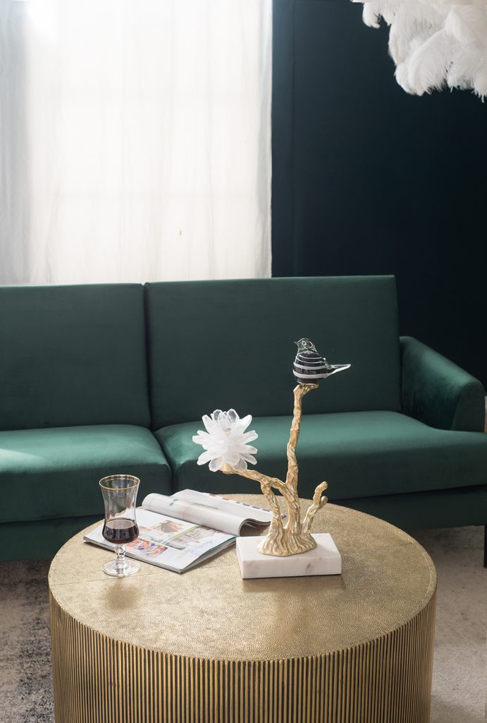 Gold Bird & Branch Statuary