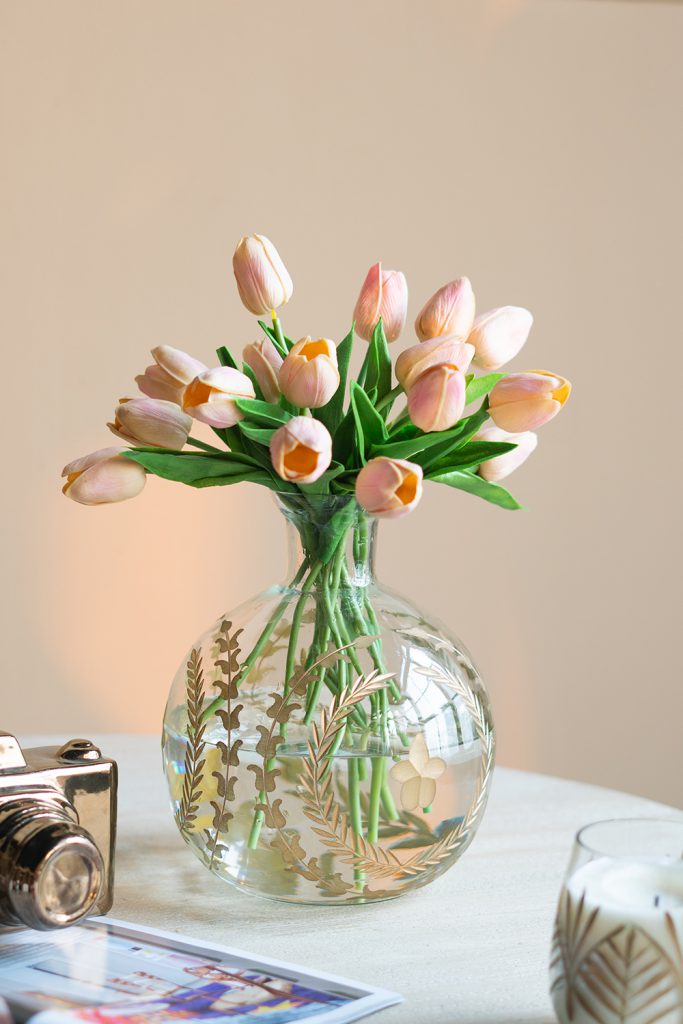 Vase w/ Gold Floral Motifs