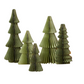 Olive Vintage Folding Paper Trees, Set of 5