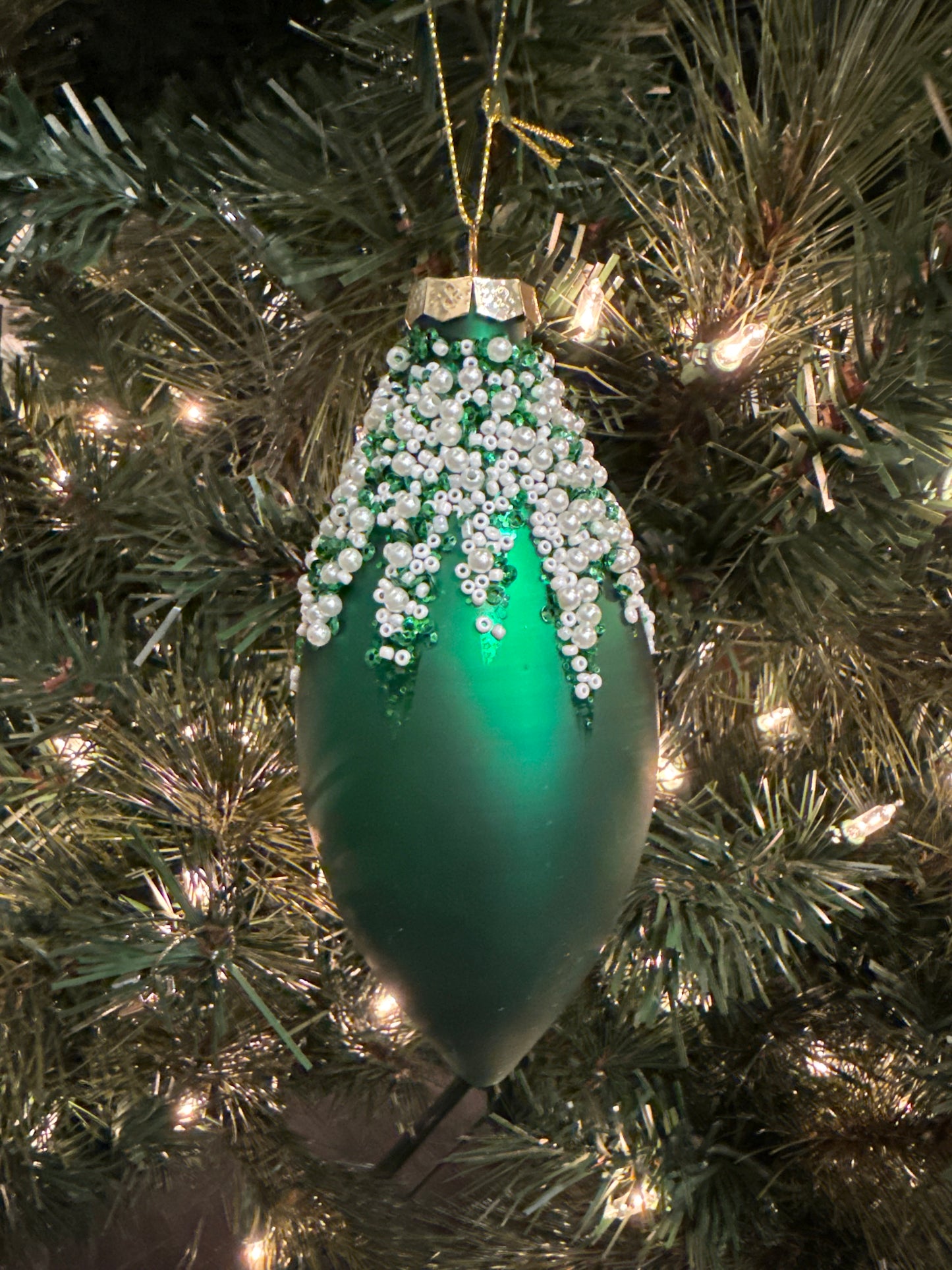 Emerald Green Ornaments, Matte (Various Styles)