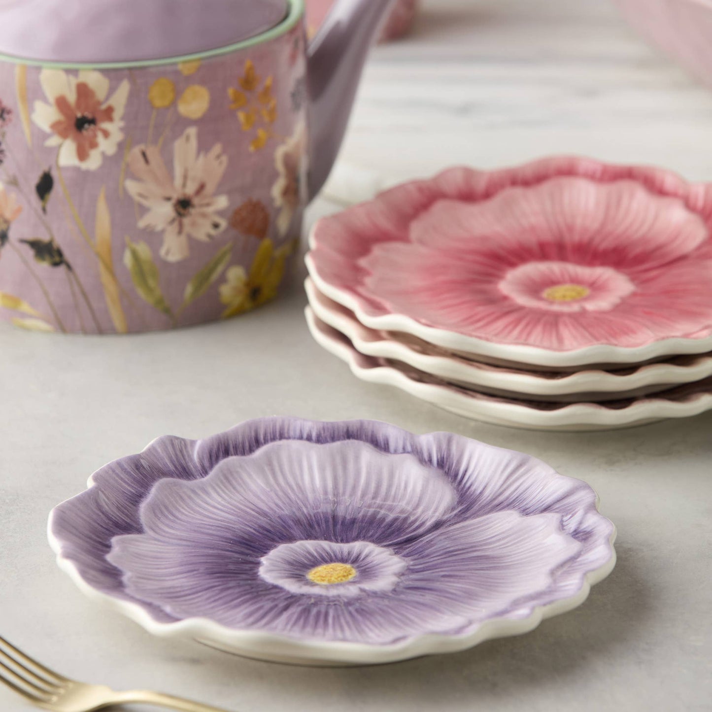 Wildflowers 3-D Floral Dessert Plate (Various Styles)