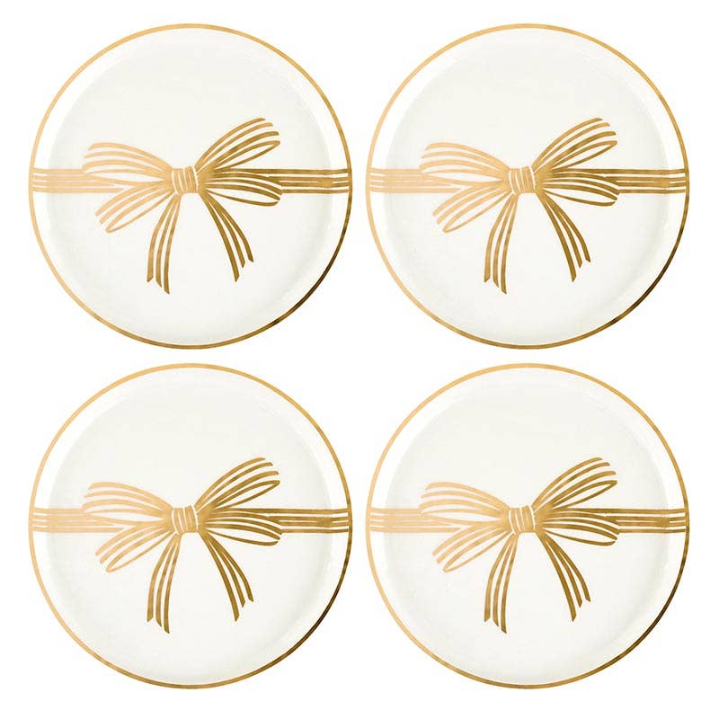 Metallic Gold Bow Trinket Tray