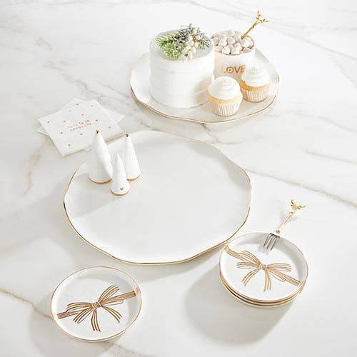 Metallic Gold Bow Trinket Tray