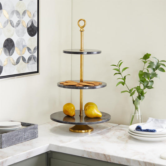 Gray Marble 3 Tiered Server