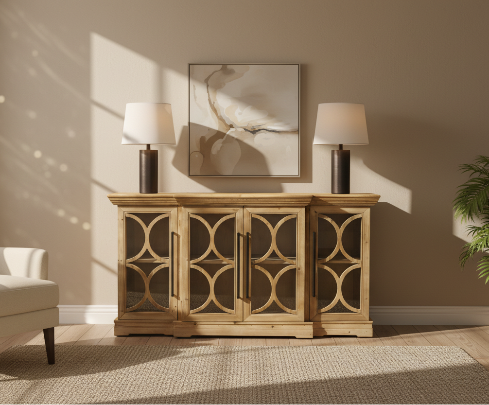 Finley Elm Breakfront Console Natural