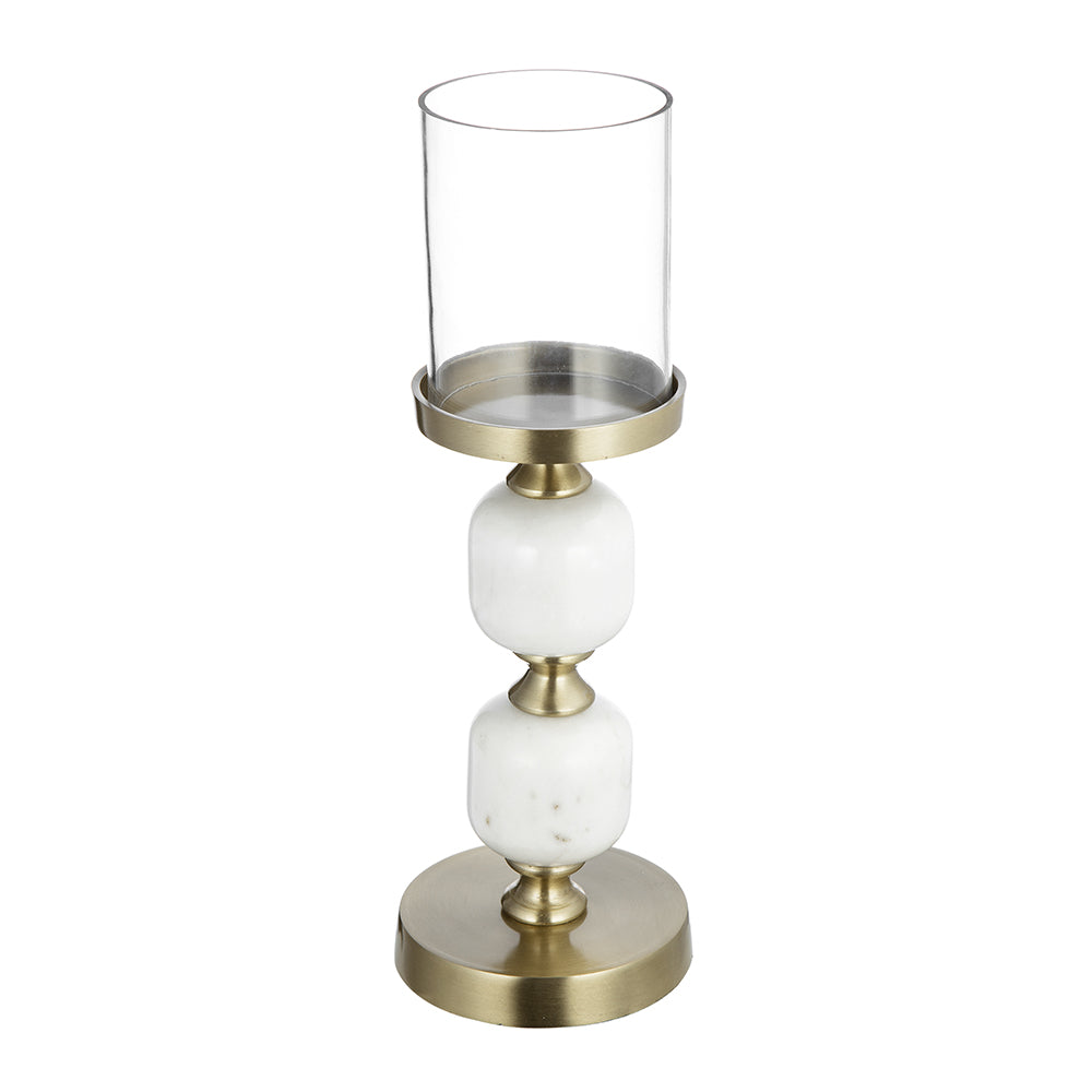 Gold & White Hurricane Holder (Various Sizes)