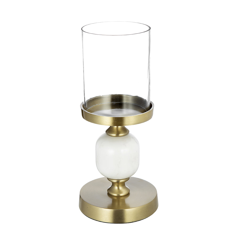 Gold & White Hurricane Holder (Various Sizes)