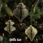 Honeycomb tree & ornaments, festive charm, nostalgic: Set 3 Dusty Mauve