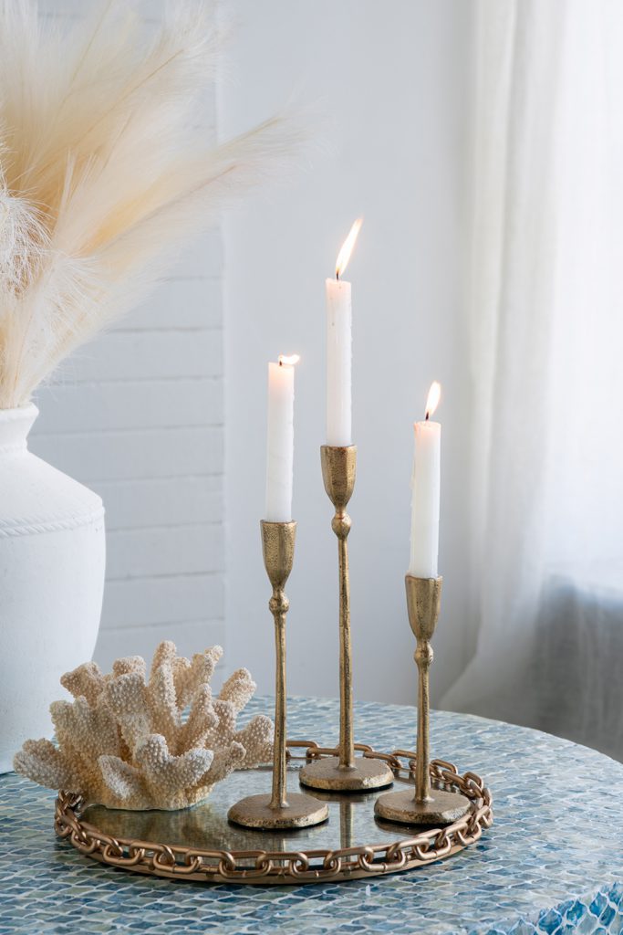 Gold Iron Candleholder Set