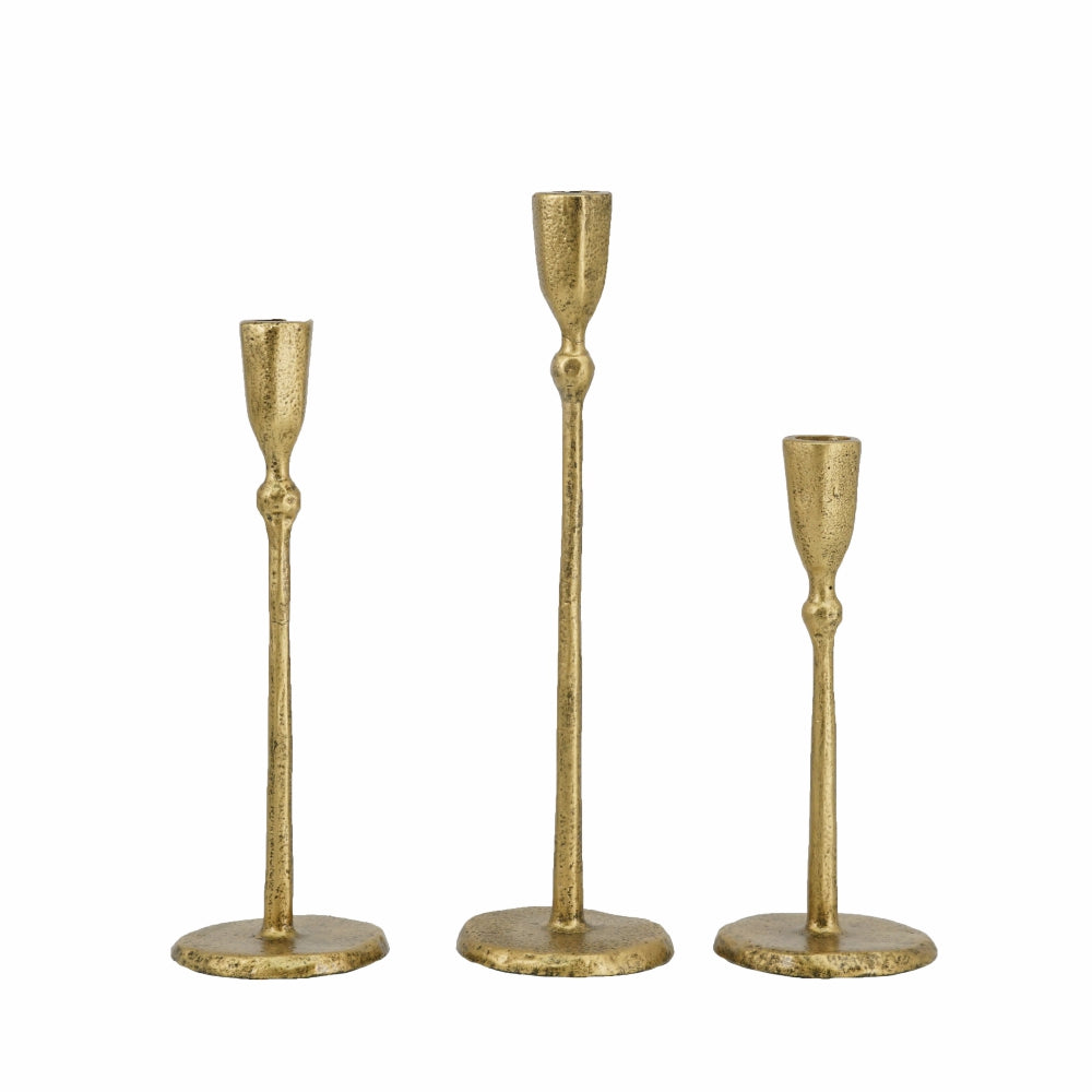 Gold Iron Candleholder Set