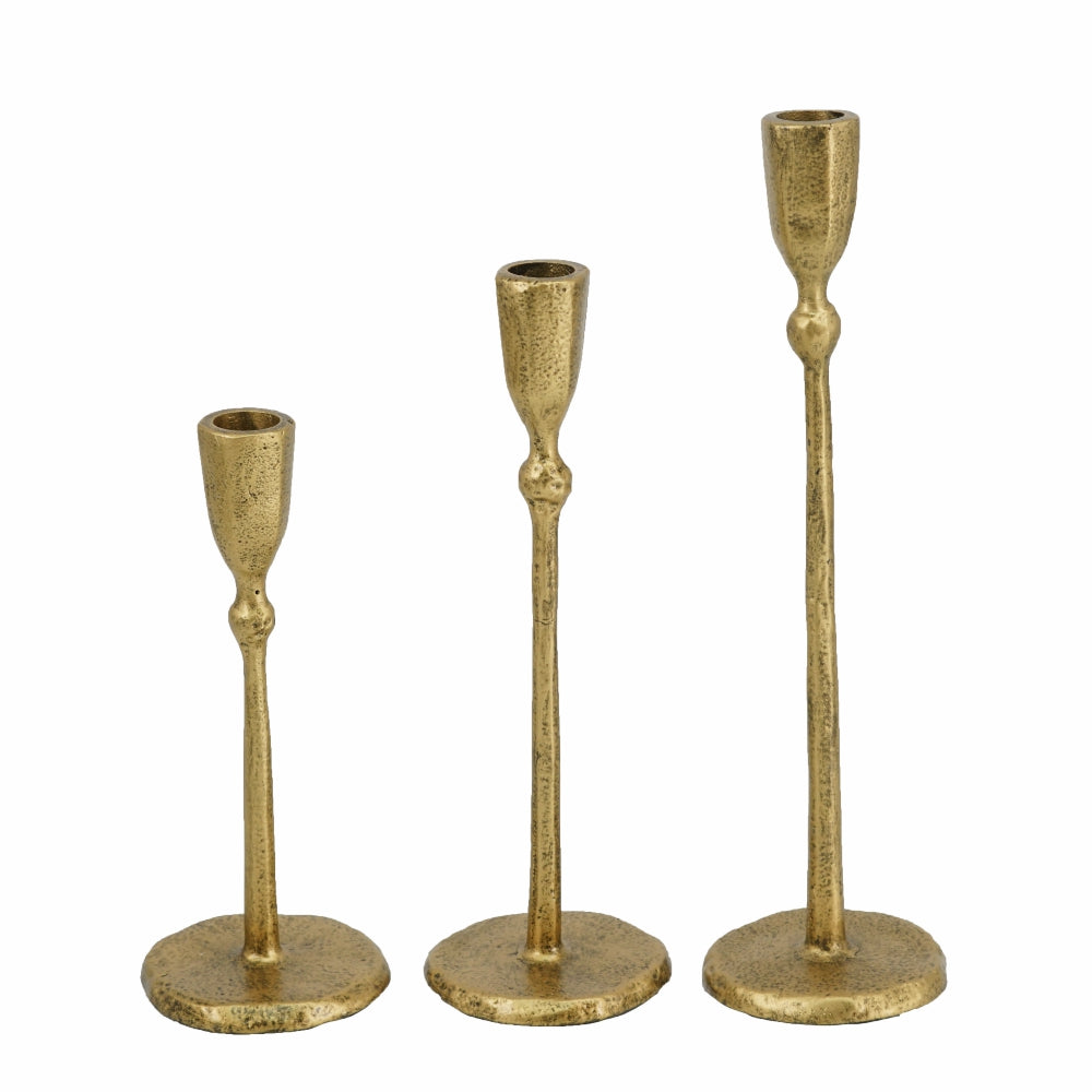 Gold Iron Candleholder Set