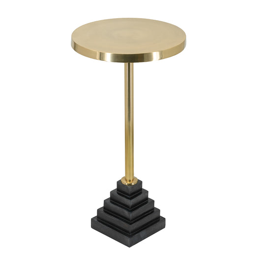 Pyramid Black Marble Side Table