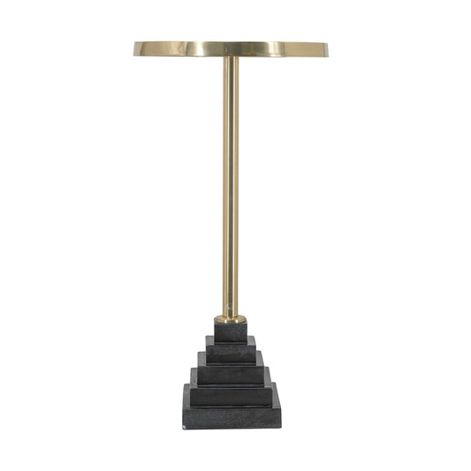 Pyramid Black Marble Side Table
