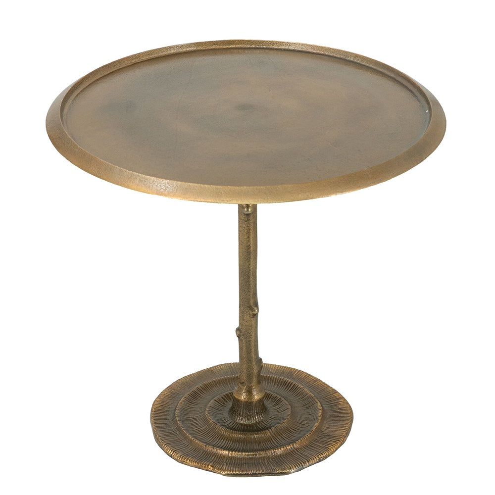 Round Aluminum Side Table, Bronze